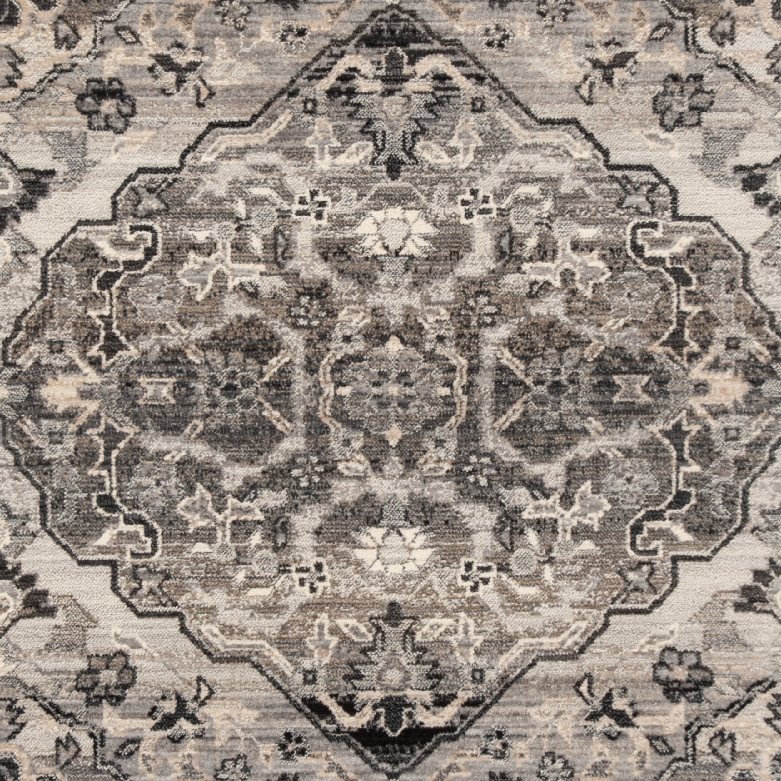 SAFAVIEH Vintage Persian Anson Floral Geometric Polyester Area Rug, Grey, 4' x 6'