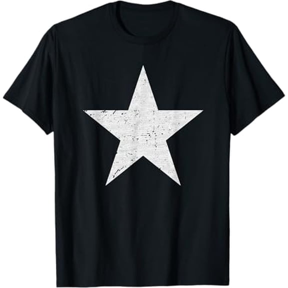 Big White Star Graphic - Retro Vintage Style Star T-Shirt