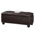 thumbnail image 3 of Designs4Comfort 9th Avenue Storage Ottoman Bench in Espresso Faux Leather, 3 of 7