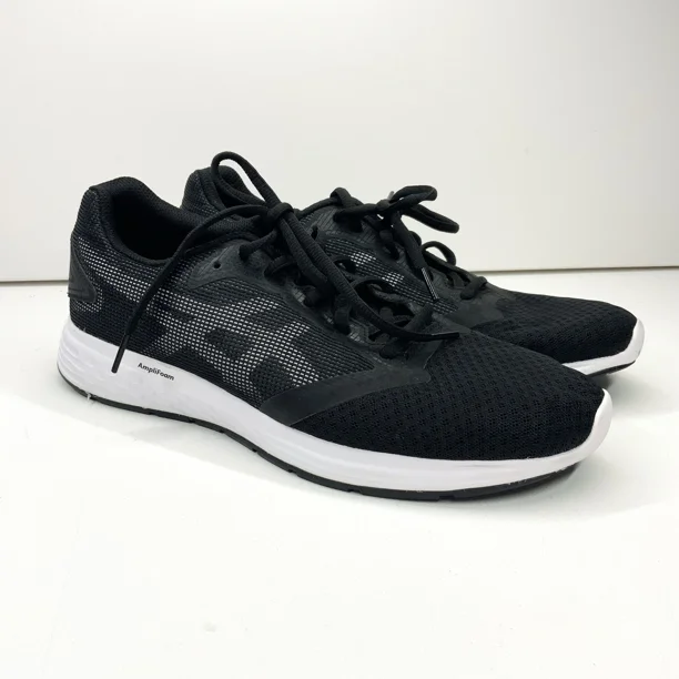 EUC! ASICS Womens 9.5 Black White Patriot 10 Sneakers Athletic Shoes AmpliFoam