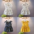 thumbnail image 3 of YOPTOP Robe d'Été Décontractée Sans Manches pour Filles Motif Floral Robe à Bretelles Coton Enfants Tout-Petits Robe de Concours, 2t, 3 of 6