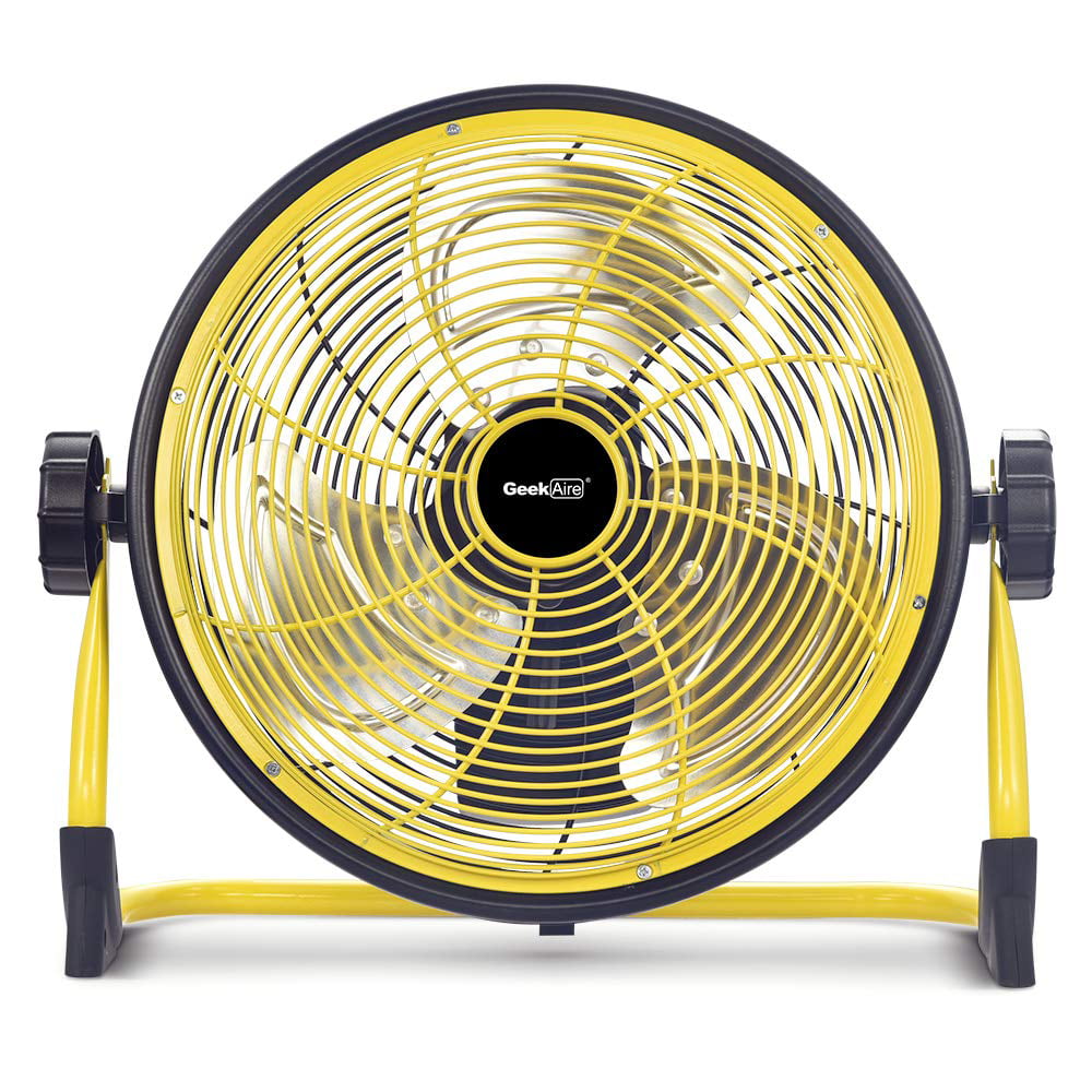 Rechargeable Outdoor Misting Fan Geek Aire Battery Operated Fan Portable High Velocity Metal Floor Fan with 15000mAh Detachable Battery & Misting Function Camping 16 inch More Ideal for Patio