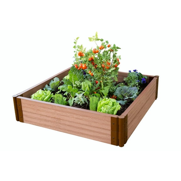 Frame It All Tool-Free Classic Sienna Raised Garden Bed 4' x 4' x 11" - 2" profile