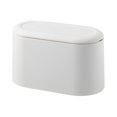 thumbnail image 1 of Práctico mini papelera de escritorio, papelera de mesa con tapa, caja de basura, blanco Feliz Sencillez, 1 of 5