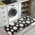 thumbnail image 3 of Black Daisy Flower Golden Centers Pattern Kitchen Rug Mat,Kitchen Runner Rugs Non Skid Washable,Decorative Kitchen Floor Mats for Kitchen,Sink,Laundry,17"x47.2", 3 of 7