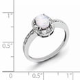 thumbnail image 2 of Sterling Silver Rhodium-plated Diamond & Created Opal Ring, 2 of 2