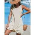thumbnail image 6 of Cupshe Women's Sleeveless Swimsuit Coverup Waffle Knit Swimwear Beach Cover Ups Twisted Mini Dress, Size XS-XL, 6 of 6