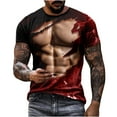 thumbnail image 2 of ALLLIST Spring Tops for Men 2024 Short Sleeve Crew Neck Red Muscle Gift T-Shirts Loose Printed Graphic Mens Dress Shirts, 2 of 6