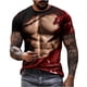 thumbnail image 1 of Camisetas de Manga Larga de los Hombres Casual Muscle Print Graphic Tee, Camiseta de Cuello de Tripulación de Manga Corta para las Vacaciones Diarias, 1 of 9