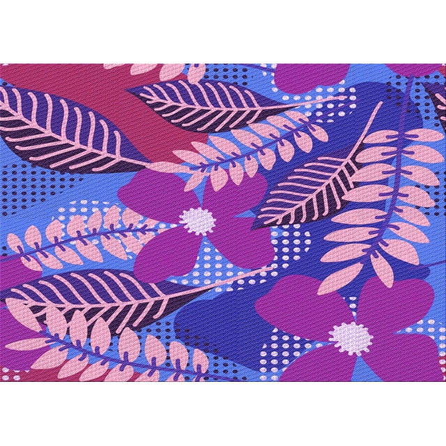 Ahgly Company Tapis d'Intérieur Rectangulaire à Motifs Crocus Violet, 8 Pieds x 10 Pieds
