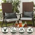 thumbnail image 4 of Greendale Home Fashions 19'' x 12'' Reversible Outdoor Throw Pillow, Set of 2, Carbon, 4 of 6