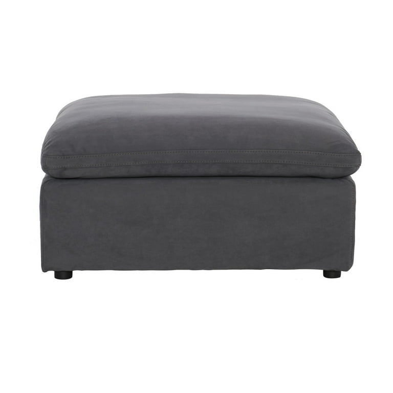 40 Inch Square Stitched Ottoman Textured Gray Microfiber Foam Padded Saltoro Sherpi Walmart