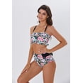 thumbnail image 6 of LIORA Women’s Bikini Sets Ruffle Flounce Bandeau High Waisted Bikinis for Women with Back Criss Cross Bathing Suits for Women, 6 of 7
