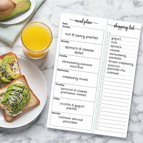 Weekly Meal Planner Notebook, Undated Magnetic Weekly Meal Planner and Grocery List, Double Helix Meal Planner and Grocery List