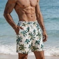thumbnail image 7 of Thousandth Summer Beach Shorts for Men Casual Quick Dry Swim Trunks with Pockets Elastic Waist Loose Fit Drawstring Lightweight Vacation Holiday Shorts, 7 of 7