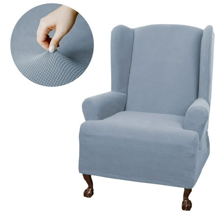 Zenna Home Pixel Stretch 1 Piece Wing Chair Furniture Cover Slipcover