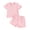 Pink, variant on Toddler Baby Girls Summer Outfits 6M 1T 2T 3T 4T Short Sleeve Floral Print T-Shirts Tops Elastic Shorts Set 2Pcs Infant Casual Clothes Set 12-18 Months