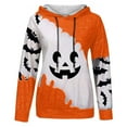 thumbnail image 3 of Halloween Hoodies for Women 2025 Funny Pumpkin Hoodie Long Sleeve Graphic Sweatshirt with Pockets Pullover Tops, 3 of 5
