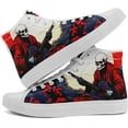 thumbnail image 4 of Mens High Top Sneakers Lace-Up Gothic Designed Casual Steet Canvas Shoes for Women Red and Black Skull Shoes, 4 of 7