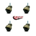 thumbnail image 2 of 2 Inch Antique Brass Hooded 3/8 Inch Threaded Stem Ball Casters Set of 4 SCC, 2 of 2