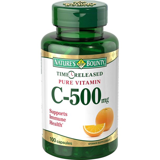 Nature's Bounty Vitamin C Supplement 500mg Supports Immune Health, 100ct