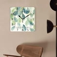 thumbnail image 4 of 12 Inch Wall Clock Battery Operated Square Clock Decorative for Office, Kitchen, Outdoor, Living Room，Green Leaves and Floral Illustration, 4 of 4