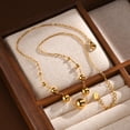 thumbnail image 5 of Vnox Gold Ball Chain Stainless Steel Necklace for Women, 5 of 6