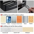 thumbnail image 5 of Estantes de baño Yeegout sin perforaciones con ganchos extraíbles, organizador de ducha adhesivo de aluminio (cuadrado negro), 5 of 5