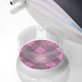 thumbnail image 6 of Round Glass Ashtray 8.5×3.5in Non-Bubble Anti-Rolling Edge Smooth Not Hurt Hands For Living Room Bedroom Work Hotel Office Car Argyle Plaid Magenta_2, 6 of 8