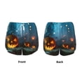 thumbnail image 5 of Lsque Spooky Halloween Printed Women's Running Shorts with Liner Pockets,Elastic Quick Dry Workout Athletic Gym Yoga Shorts,Womens High Waist Shorts-Small, 5 of 9
