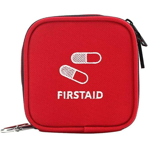 1pc Red Mini First Aid Kit, Empty Medicine Box, Emergency Storage Bag, Medical Supplies Organizer For Hiking, Camping, Travel, Family And Outdoor