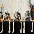 thumbnail image 2 of Halloween Decorations Indoor Skeleton Statues See Speak Hear No Evil Figurines for Mantel Table - Realistic Resin Skull Spooky Gothic Home Decor, 2 of 9