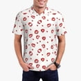 thumbnail image 1 of Balery Lips Kiss Camisa Polo de Hombre con Estampado, de Manga Corta y Tejido Medio, Camisa Tipo Golf Polo-Large, 1 of 6