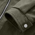 thumbnail image 5 of Corduroy Men's Bomber Jacket Ribbed Textured Stand Collar Zip Up Jacket Loose Casual Outer Coat With Pockets Elastic Cuffs Hoodless Outwear For Fall Winter, 5 of 9