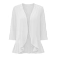 thumbnail image 7 of Womens Casual Open Front Cardigans Lightweight Soft Summer Draped Ruffles 3/4 Sleeve Cardigan, 7 of 7