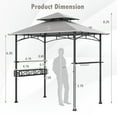 Demifill 8 x 5 FT Outdoor Grill Gazebo with 2 Side Shelves and 20 Hooks