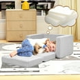 thumbnail image 5 of XJD Fold-Out Toddler Chairs for Kids, 2-in-1 Toddler Soft Sherpa Baby Couch Fold Out, Convertible Sofa to Lounger for Girls and Boys, Gray, 5 of 8