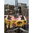 thumbnail image 2 of Outdoor Tablecloth with Umbrella Hole Zipper Pigs Sunflowers Round Tablecloth 60" Waterproof Outside Table Cloth Farmhouse Red Barn Flowers Animals Patio Table Cover Tablecloths for Picnic Party, 2 of 8