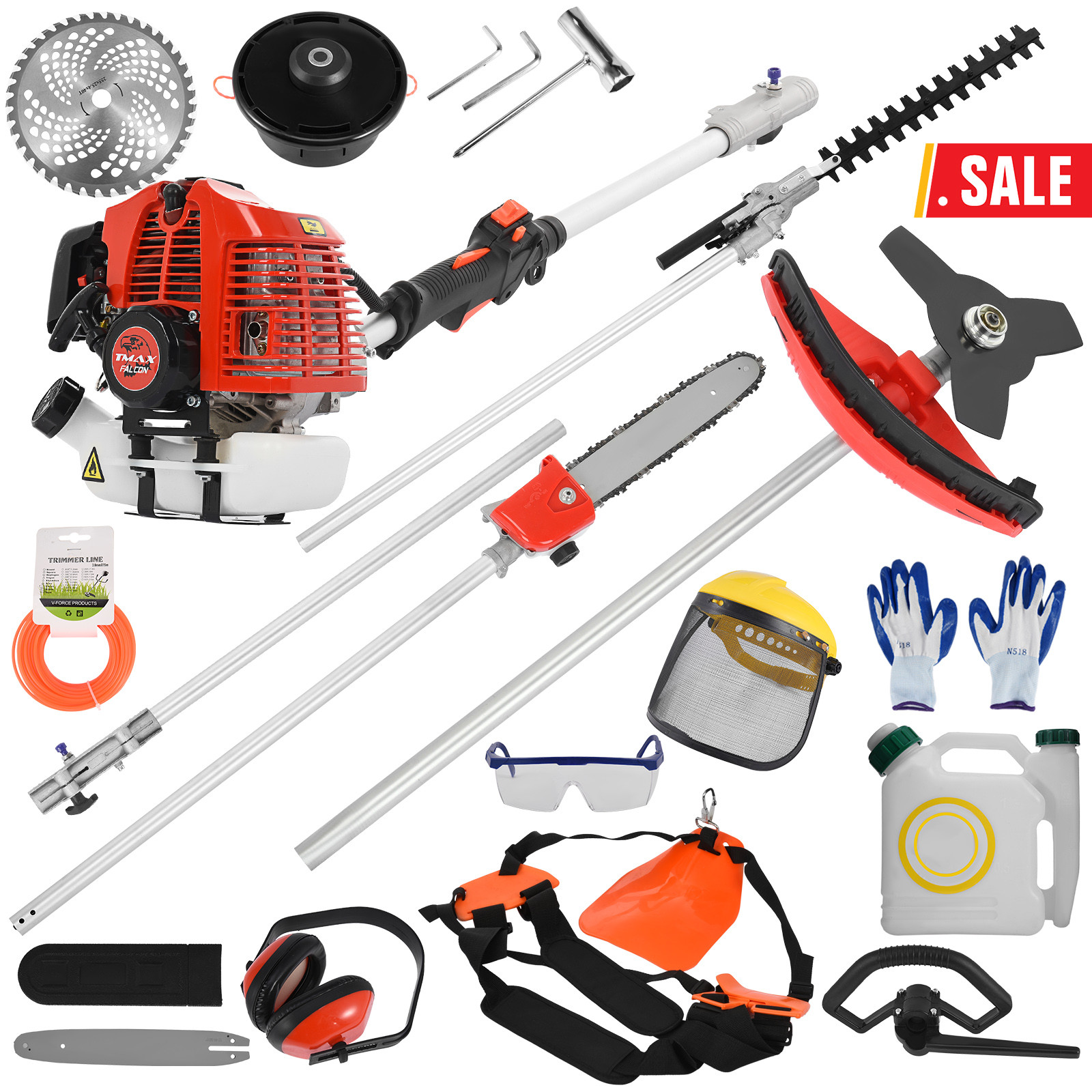 5 in 1 52cc Petrol Hedge Trimmer 