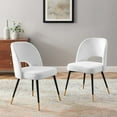 thumbnail image 2 of Side Dining Chair, Set of 2, Velvet, White, Modern Contemporary Urban Design, Kitchen Room Cafe Bistro Restaurant Hospitality, 2 of 6
