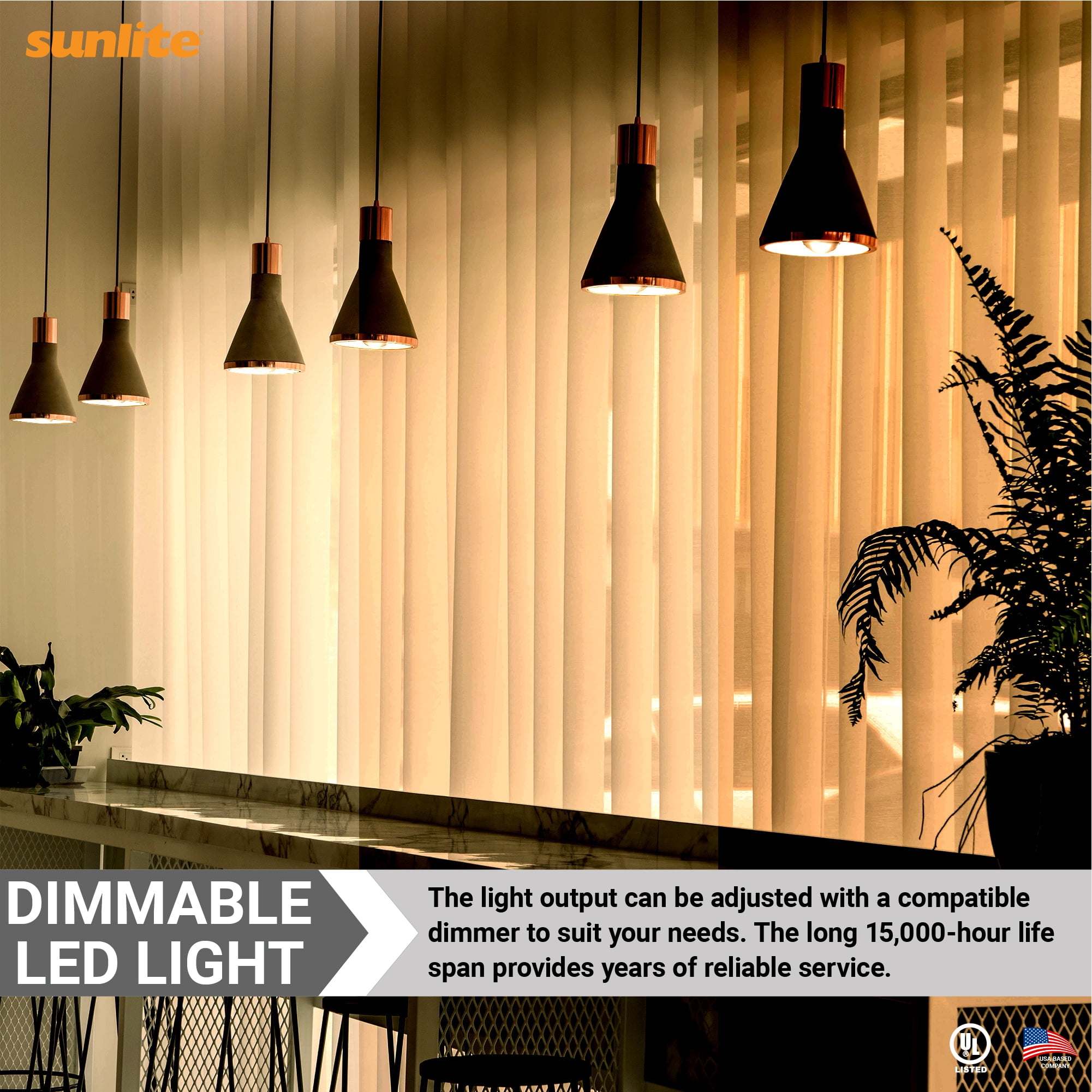 Sunlite 41853 LED A19 Clear Filament Style Light Bulb, 6 Watts (40 Watt Equivalent), 600 Lumens, 120 Volts, Dimmable, Medium E26 Base, UL Listed, Silver Bowl, 2700K Soft White, 6 Pack