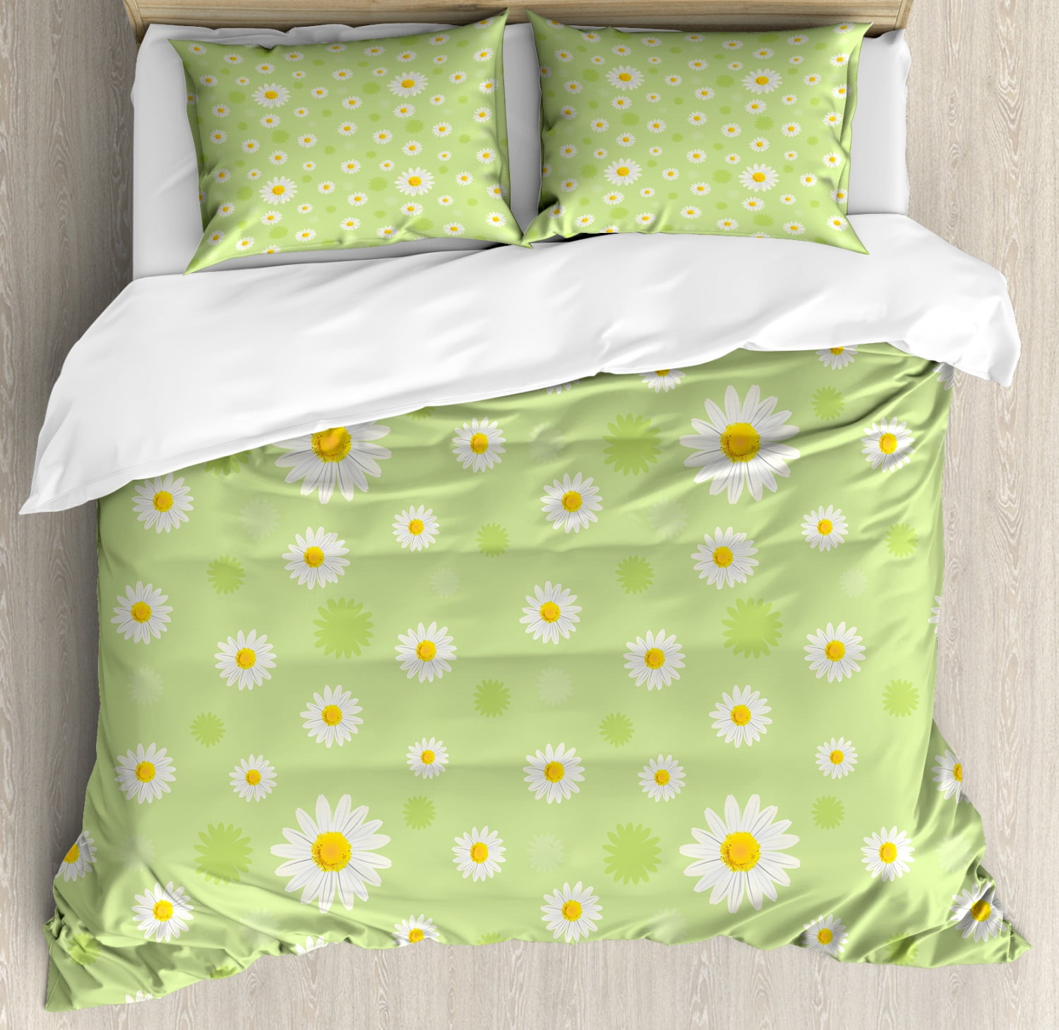 Yellow and Green King Size Duvet Cover Set, Kind and Lovely Springtime
