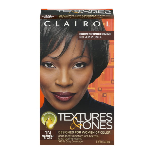 Clairol Professional Textures and Tones Hair Color, Natural Black, 1 Kit -  