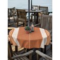 thumbnail image 2 of Outdoor Tablecloth with Umbrella Hole for Patio/Picnic/Party/Camping, Vintage Burnt Orange Striped Waterproof Table Cloth Round Cover Washable, Farmhouse Modern Stripes Boho (Dia 60"), 2 of 9
