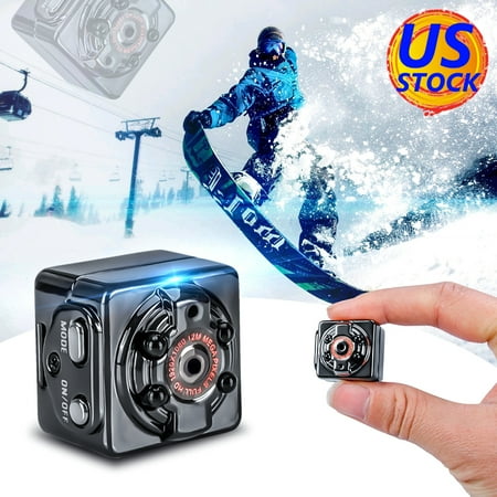 Brown Camcorders - Grtsunsea SQ8 Full HD 1080P Mini Camcorder Night Vision Sports DV Mini Camera Motion Detection Video Recorder Support TF Card for Office Car Home with Clip