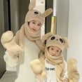 thumbnail image 3 of Bonnet d'Hiver avec Foulard Chapeau animal en Peluche, 3 of 5