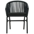 thumbnail image 4 of vidaXL Garden Dining Set Black Powder-coated steel, PVC rattan, glass, 4 of 5