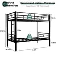 thumbnail image 5 of Uiowio Twin over Twin Metal Bunk Bed Converts to 2 Separate Beds, Space-Saving Bunk Bed Frame with Storage,Twin Bunk Bed with Built-in Ladder & Safety Guardrail, Black, 5 of 10