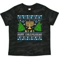 thumbnail image 3 of Inktastic Happy Chrismukkah Sweater Style with Menorah and Trees Boys or Girls Toddler T-Shirt, 3 of 5