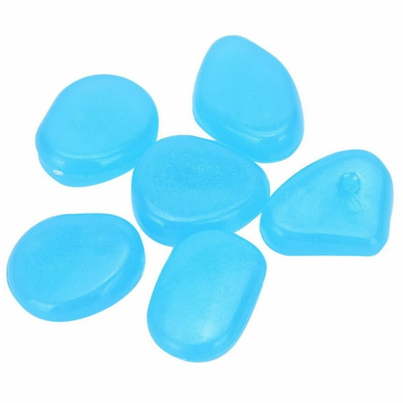 Hmgxay 50PC Glow-in-the-Dark Pebbles, Luminous Decorative Stones for Pathways and Gardens, Rechargeable Nighttime Decorative Rocks, Reusable Fluorescent Pebbles for Outdoor Spaces(Blue)